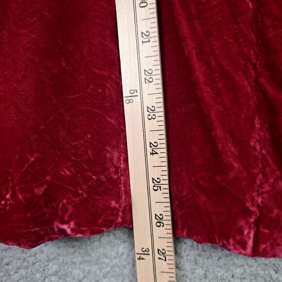 VTG Casual Corner Velvet Blazer Jacket Red Structured Button Up Holiday Party - Picture 7 of 16